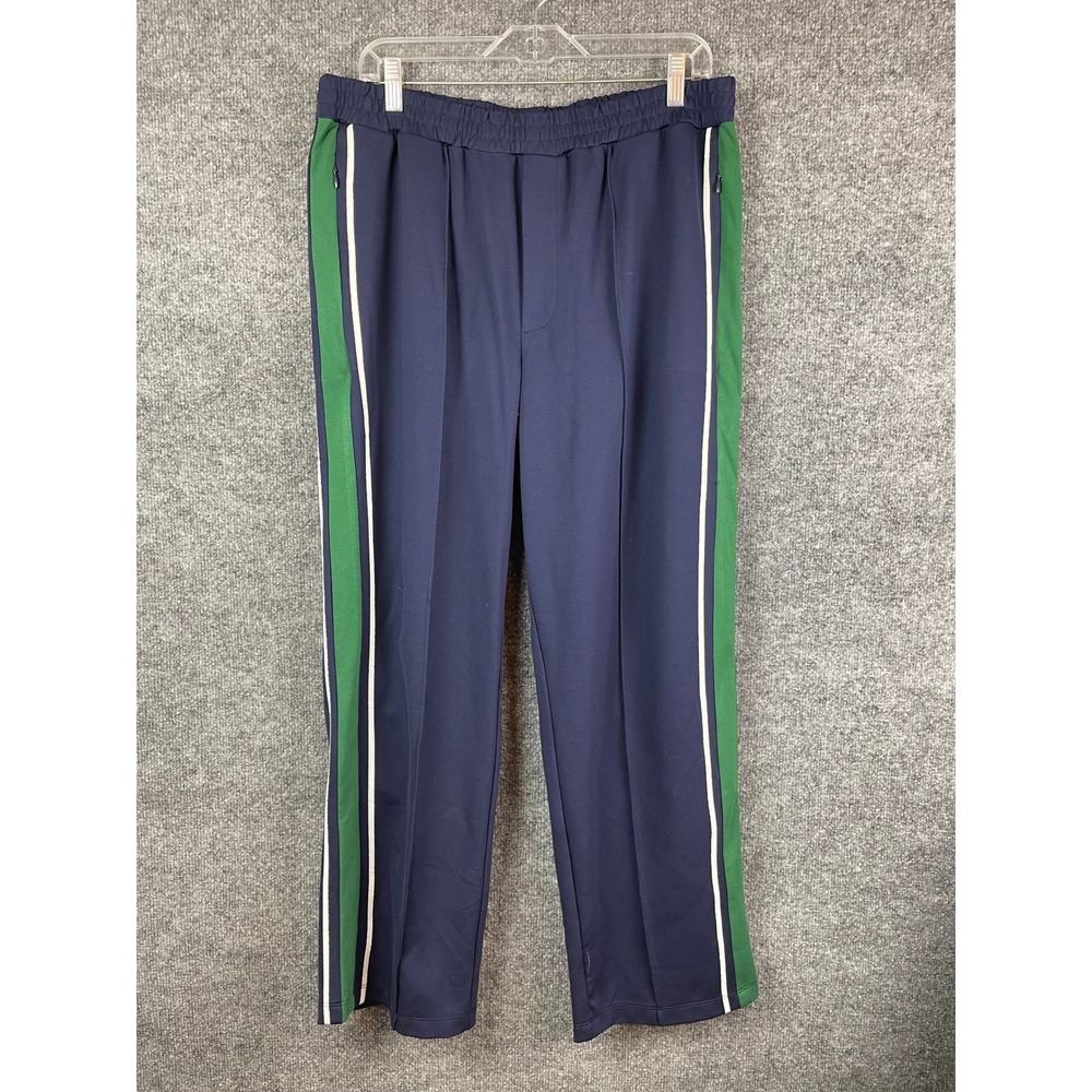 KUT from the Kloth Copa Side Strip Track Pants Women's XL Blue Green Sporty